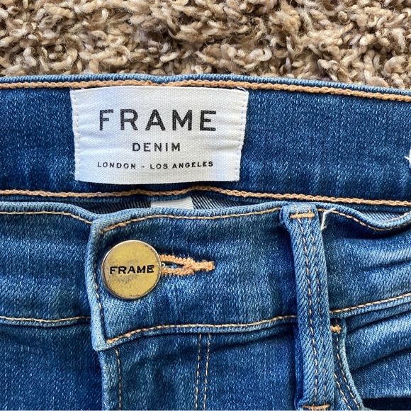 Frame Denim Le Skinny de Jeanne Blue Jeans Distressed Size 25 - Picture 6 of 12